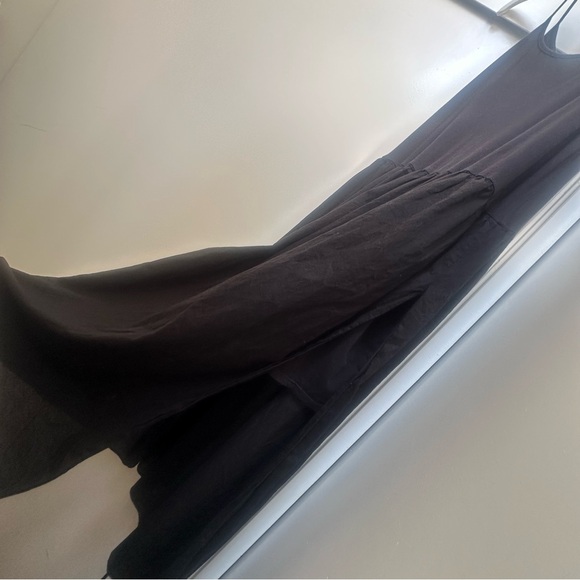 Black drop waist split side tunic Dress with slit and mini dress lining - Picture 5 of 6